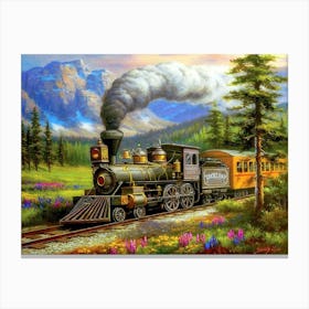 Train In The Mountains Canvas Print