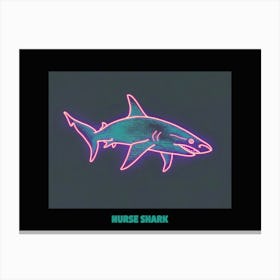 Neon Pink Nurse Shark 2 Poster Canvas Print