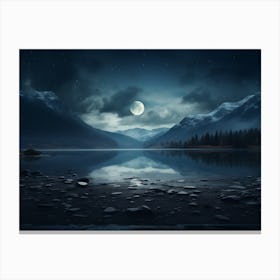 Moonlight Over Lake 1 Canvas Print