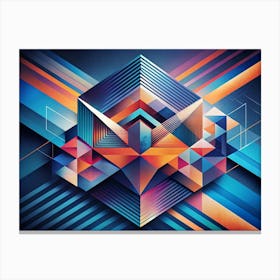 Abstract Geometric Artwork With 3d Shapes Canvas Print