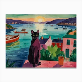 Cat On The Balcony Canvas Print