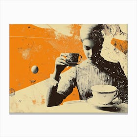 Woman Drinking Tea Canvas Print