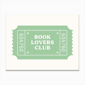 Book Lovers Club Green Poster Canvas Print