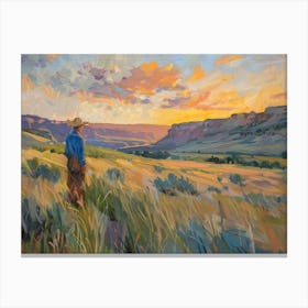 Western Sunset Landscapes Wyoming 4 Canvas Print