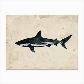 Grey Shark Silhouette 8 Canvas Print
