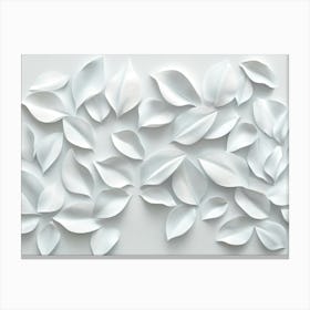 White Leaf Wall Art Canvas Print