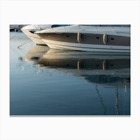 Reflection of yachts in the marina Canvas Print