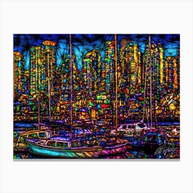 Coal Harbour Quay - Vancouver Cityscape Metal Print Canvas Print