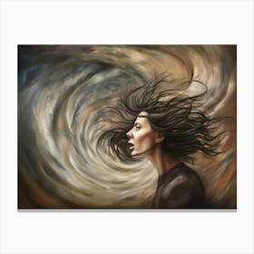 Woman In A Storm Canvas Print