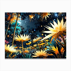 Flowers In The Night Canvas Print