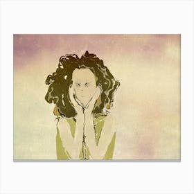 Woman With Curly Hair Canvas Print