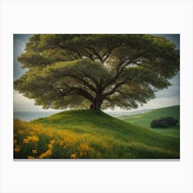 Tree On A Hill Canvas Print