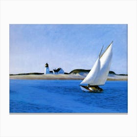 Edward Hopper - The Long Leg 1930 HD Remastered Whitney Museum of American Art | Lighthouse Sailing American Artist Canvas Print