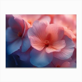 Pink Flowers Wallpaper Canvas Print