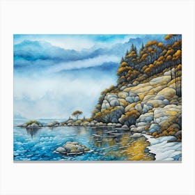 Cliffs And Trees Canvas Print