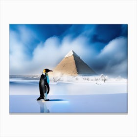 New South Pole - Penguin In The Snow Canvas Print