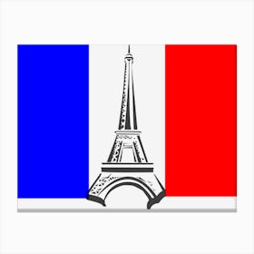 Eiffel Tower France Flag Tower Canvas Print