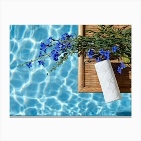 Still Life Composition Featuring A Plaster Bandage Adorned With Blue Blossoms And Fresh Herbs Casti 2 Canvas Print