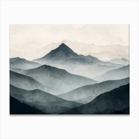 Silhouettes Of The Sovereign Peaks Canvas Print