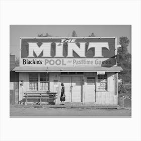 Pool Hall And Game Parlor, Central Valley, California, This Is One Of The Boom Towns Near Shasta Dam By Russell Lee Canvas Print