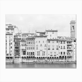 Black And White Street View In Florence In Italy Canvas Print