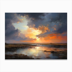 Sunset Over Marsh 4 Canvas Print