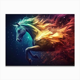 Horse Abstract Magical Animal Background with Mare Stallion Canvas Print