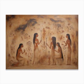Cave drawing Women Canvas Print