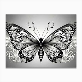Black And White Butterfly 10 Canvas Print