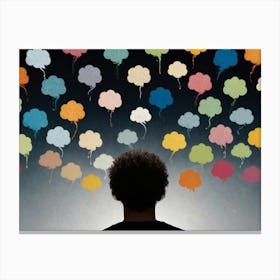 Man Looking At Clouds Canvas Print