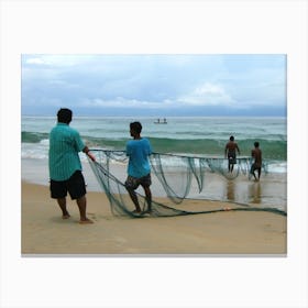 Hauling The Catch Thailand Canvas Print