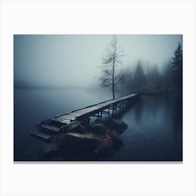 Pier In The Fog 6 Canvas Print