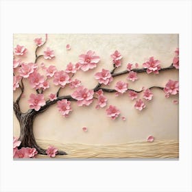 3d Tree with Pink Flowers 1 Canvas Print