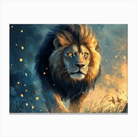 Lion In The Night Canvas Print