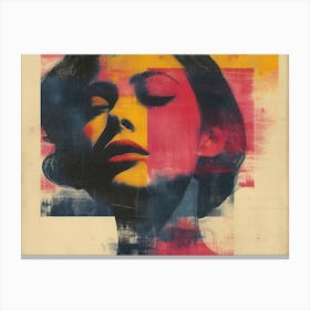 RetroRiso Revival: Embracing Analog Charm in Modern Design:Woman'S Face Canvas Print