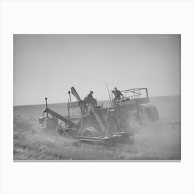Untitled Photo, Possibly Related To Tractor Drawn Combine In Wheat Field On Eureka Flats, Walla Walla County Canvas Print