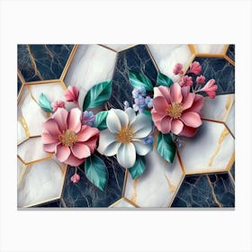 Marble Flowers Canvas Print