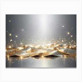 Christmass style sparkling silver gold background 17 Canvas Print