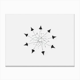 Abstract Composition Featuring A Black Hand Formed By A Constellation Of Arrows And Pointers Set In (5) Canvas Print