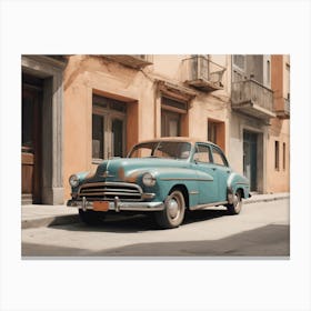 Old Car In Cuba Canvas Print