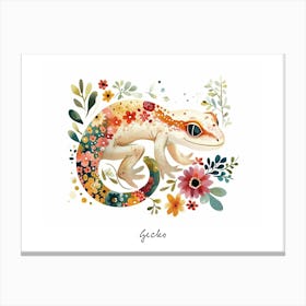 Little Floral Gecko 2 Poster Canvas Print