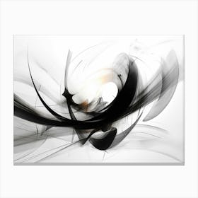 Quantum Entanglement Abstract Black And White 13 Canvas Print