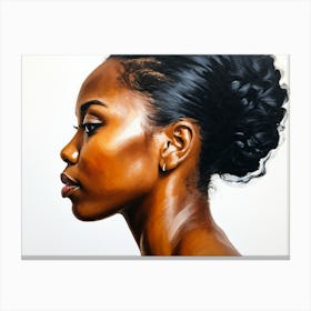 Side Profile Of Beautiful Woman Oil Painting 187 Canvas Print