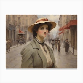 Lady In A Hat Canvas Print