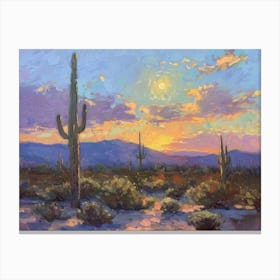 Western Sunset Landscapes Sonoran Desert 3 Canvas Print