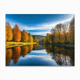 Serene Autumn Reflections 1 Canvas Print