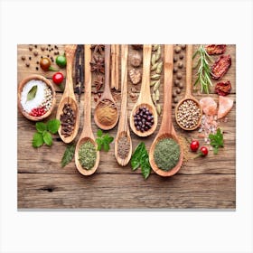 Funny Food Herbs And Spices Canvas Print
