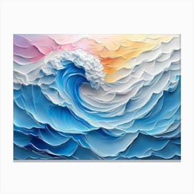 3d Painting Of A Colorful 3d Wave Oil Painting 1 Canvas Print