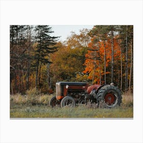 Tractor Near Forest Canvas Print