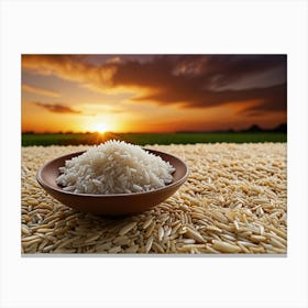 Rice In A Bowl At Sunset 1 Canvas Print